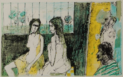  Atelier à la toile jaune, an art piece by Jean Jansem (1920 – 2013)