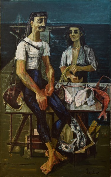 Greek Fisherman, an art piece by Jean Jansem (1920 – 2013)