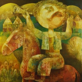 The Boy on the Red Horse, an art piece by Seyran Gasparyan