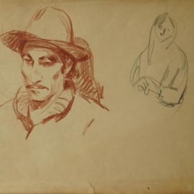 Self Portrait, an art piece by Minas Avetisyan (1928 -1975)
